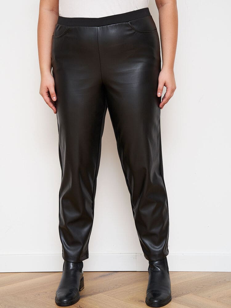 Прямые комбинированные брюки, черные