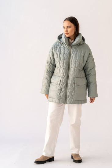 Демисезонная куртка с высоким объемным воротником, айсберг