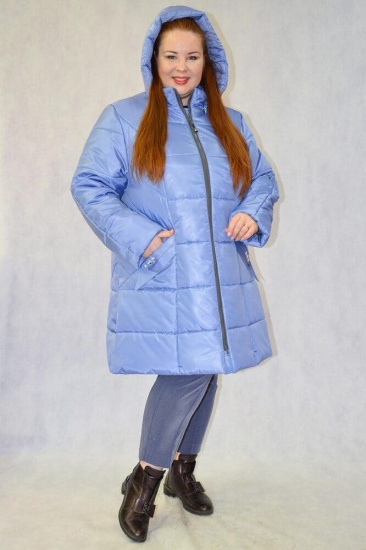 Зимняя куртка с двойным утеплителем, голубая