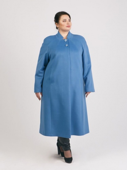 Длинное пальто из шерсти и альпаки, голубое