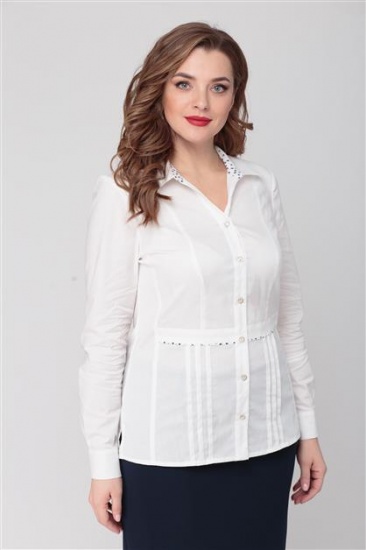 Блузка с декоративными складками, белая