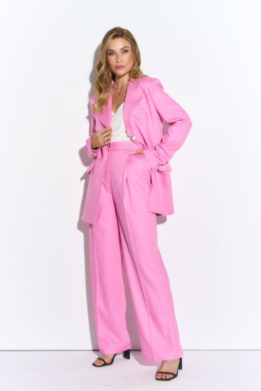 Комплект из брюк-палаццо и прямого жакета, розовый